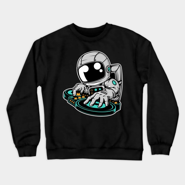 Astronaut DJ Crewneck Sweatshirt by ArtisticParadigms